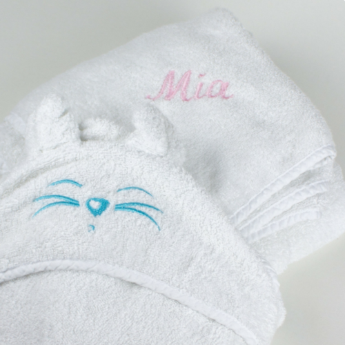 Tiny Chipmunk bamboo hooded towel personalised