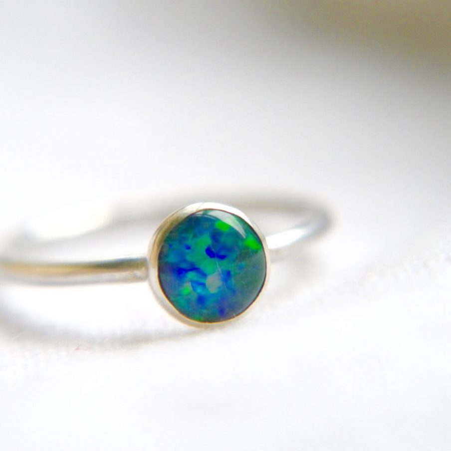 Opal Triplet Stacking Ring